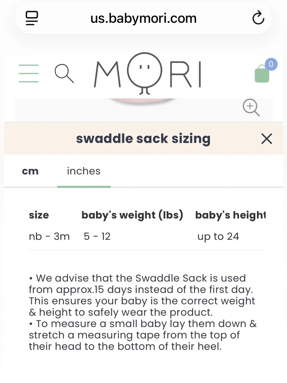 Mori Newborn Baby Swaddle Sack